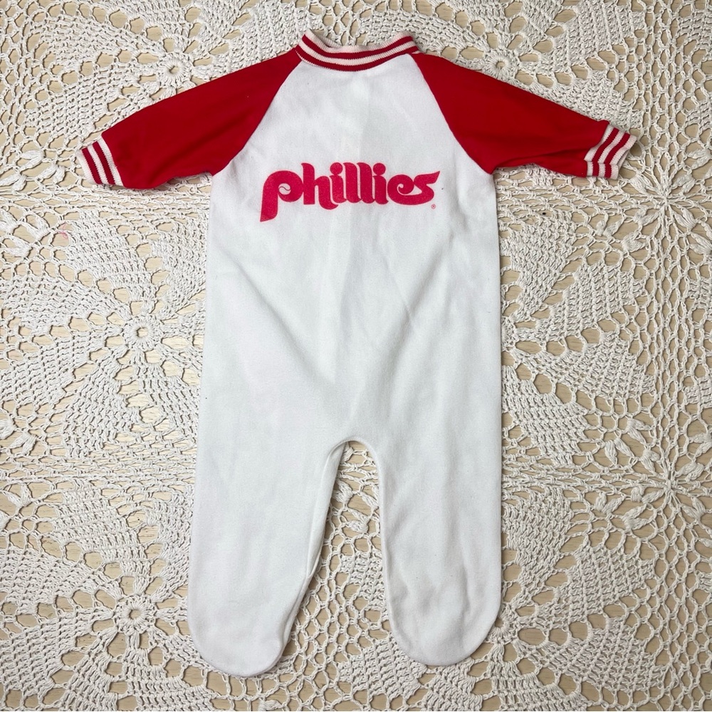Vintage Philadelphia Phillies 1980s MLB Newborn Baby Official Licensee Footie